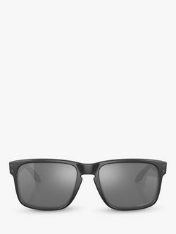 Oakley OO9102 Men's Holbrook Prizm Polarised Square Sunglasses - view 2, Matte Black/Mirror Brown