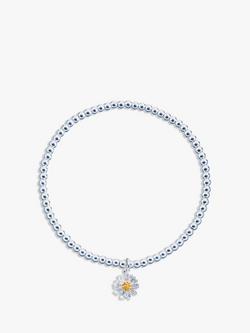 Estella Bartlett Sienna Flower Charm Stretch Bracelet, Silver, Silver
