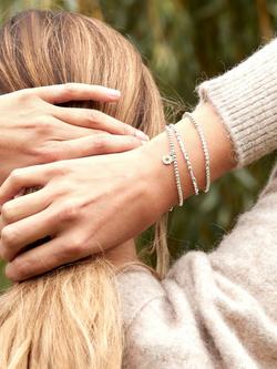 Estella Bartlett Sienna Flower Charm Stretch Bracelet, Silver - view 2, Silver