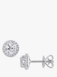 E.W Adams 18ct White Gold Diamond Cluster Stud Earrings, 0.81ct