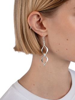 Andea Twist Rhombus Drop Earrings, Silver - view 2, 