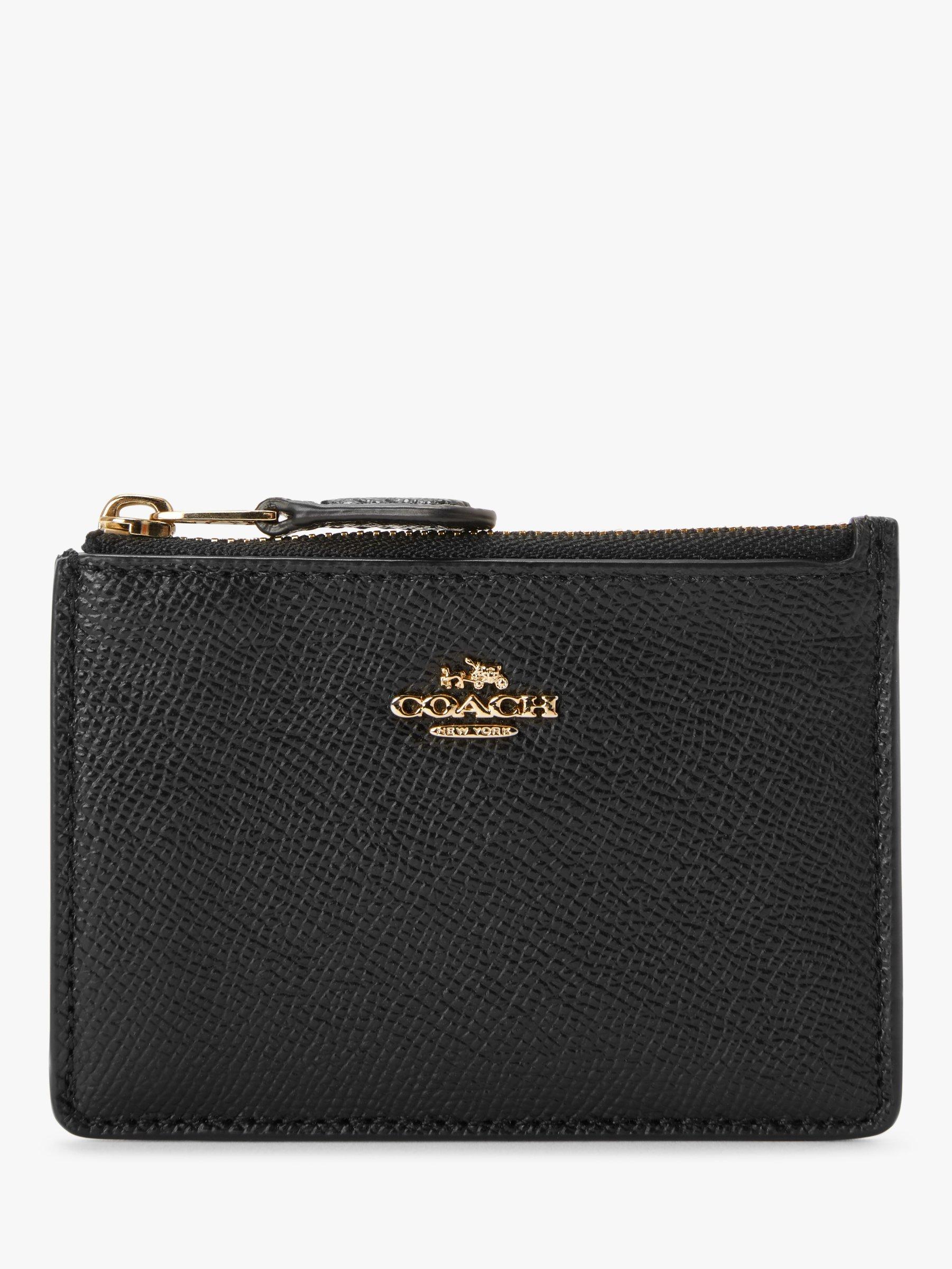 Coach Mini ID Skinny Leather Purse, Black