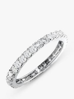 E.W Adams 18ct White Gold Brilliant Cut 0.85ct Diamond Full Eternity Ring, N, Silver