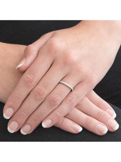 E.W Adams 18ct White Gold Brilliant Cut 0.85ct Diamond Full Eternity Ring, N - view 2, Silver