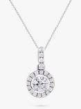 E.W Adams 18ct White Gold Diamond Cluster Pendant Necklace, 0.65ct