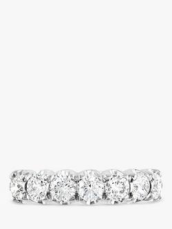 E.W Adams 18ct White Gold 1.06ct Diamond Half Eternity Ring, M, Silver