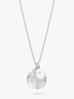 Dower & Hall Pearlicious Disc and Pearl Pendant Necklace, Silver