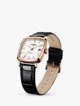 Rotary GS05309/01 Men's Windsor Leather Strap Watch, Black/White