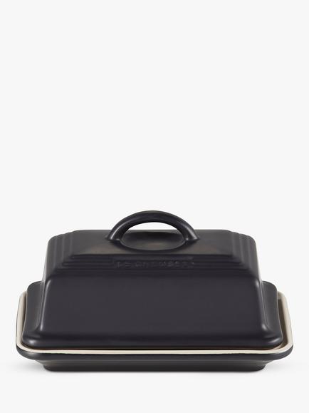 Le Creuset Stoneware Butter Dish - view 2, Satin Black