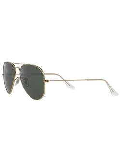Ray-Ban RB3025 Unisex Aviator Sunglasses - view 2, Gold/Dark Green