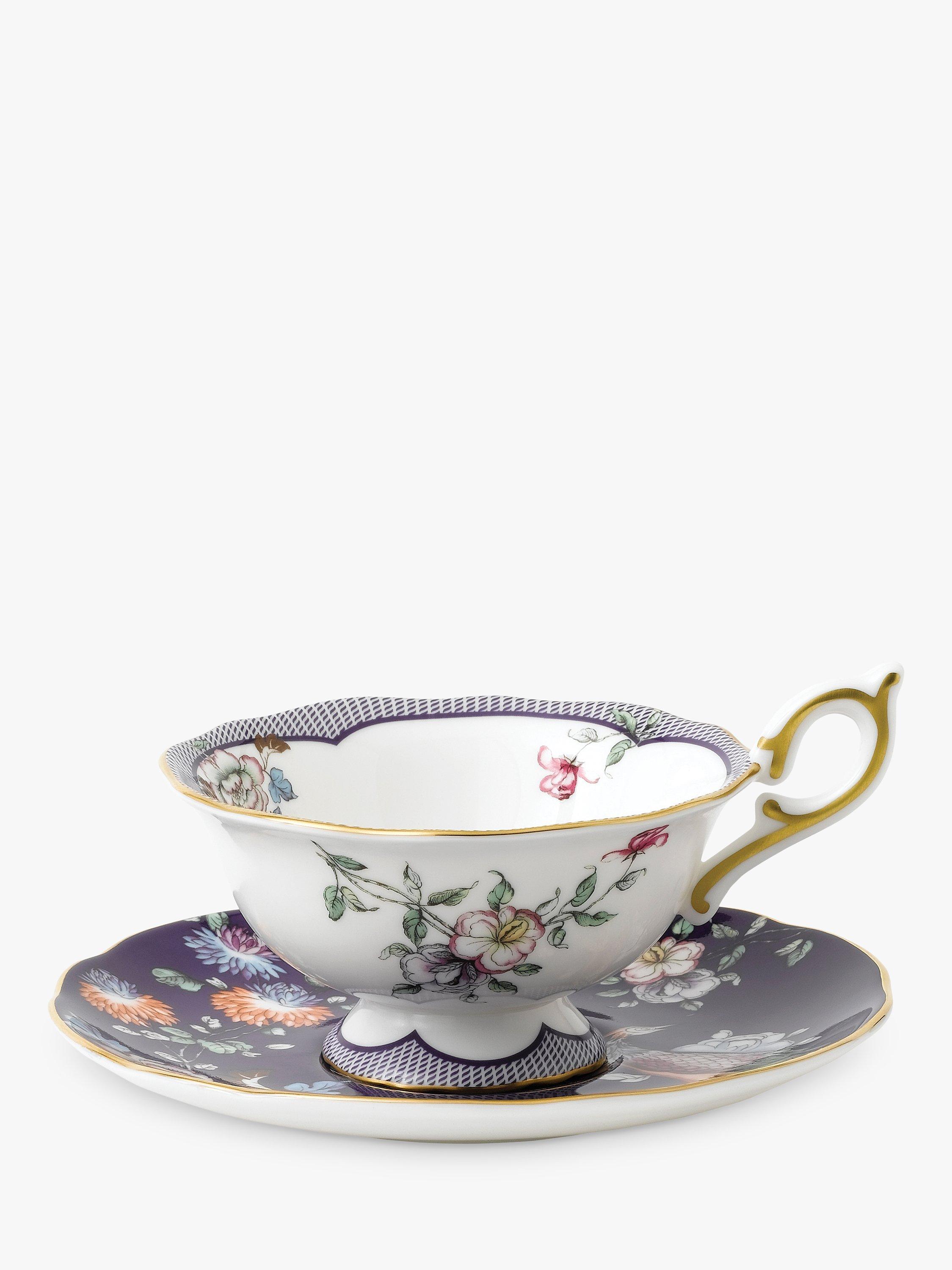 Wedgwood Wonderlust Midnight Crane Cup and Saucer Set, Multi, 180ml