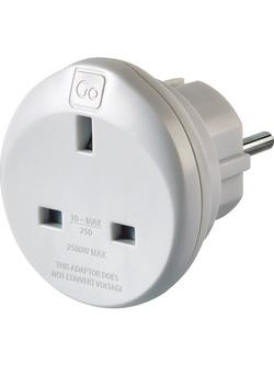Go Travel UK-EU Adaptor - view 2, White
