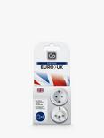 Go Travel Visitor EU to UK Adaptor, White