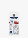 Go Travel Visitor EU to UK Adaptor, White