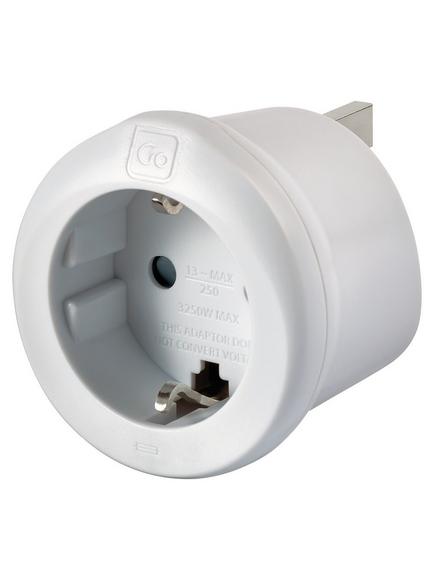 Go Travel Visitor EU to UK Adaptor, White - view 2, White