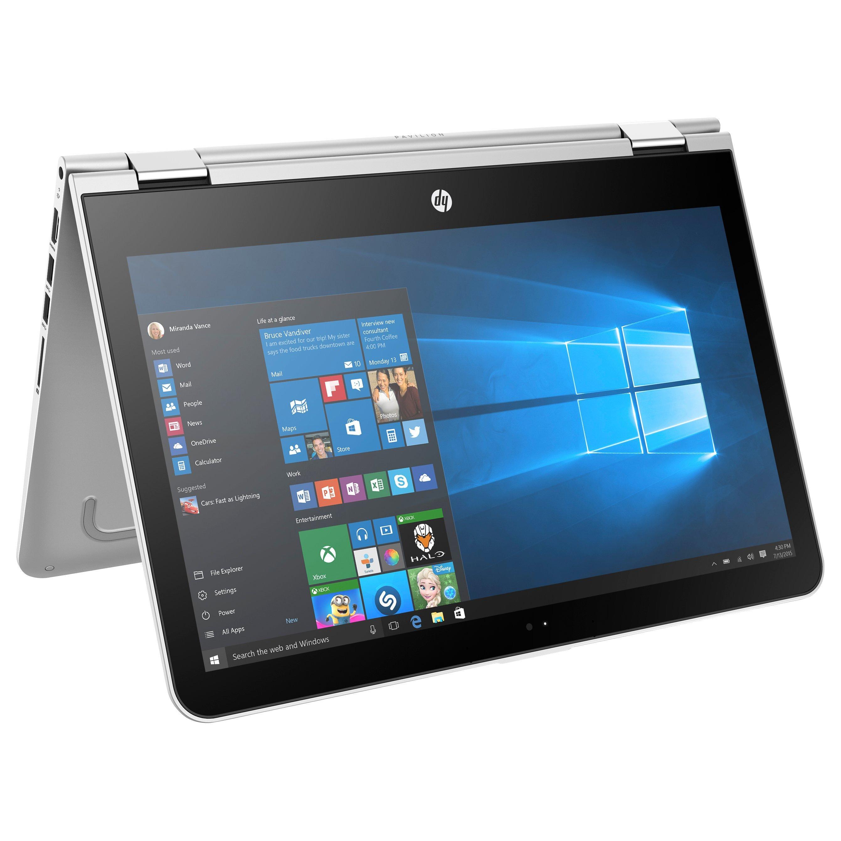 HP Pavilion x360 13-u111na Convertible Laptop, Intel Core i7, 8GB RAM, 256GB SSD, 13.3" Full HD Touch Screen, Natural Silver
