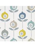 Scion Pepino Wallpaper, Limeade / Hemp / Glacier, 111544
