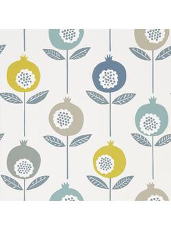 Scion Pepino Wallpaper, Limeade / Hemp / Glacier, 111544