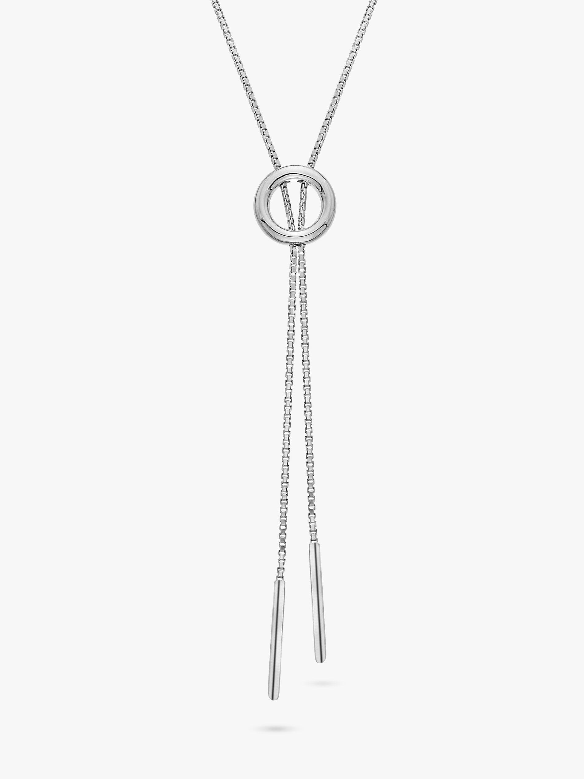 Hot Diamonds Circle Lariat Necklace, Silver