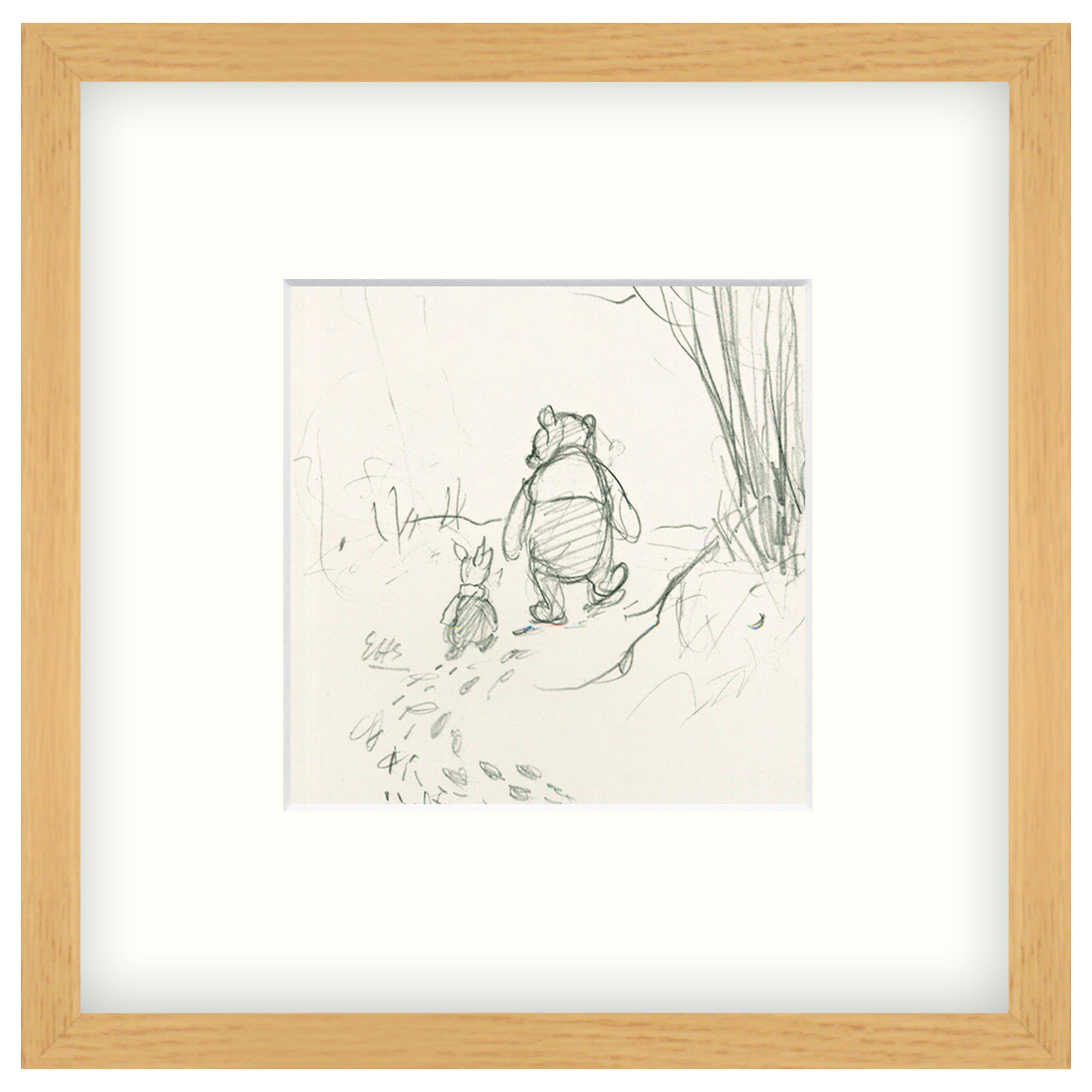 John Lewis Winnie The Pooh Framed Print, 26 x 26cm