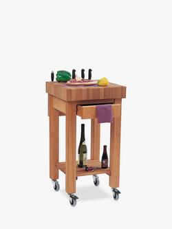 Eddingtons Marlborough Endgrain Beech Wood Kitchen Butcher's Trolley / Block, 50cm, Natural, Natural