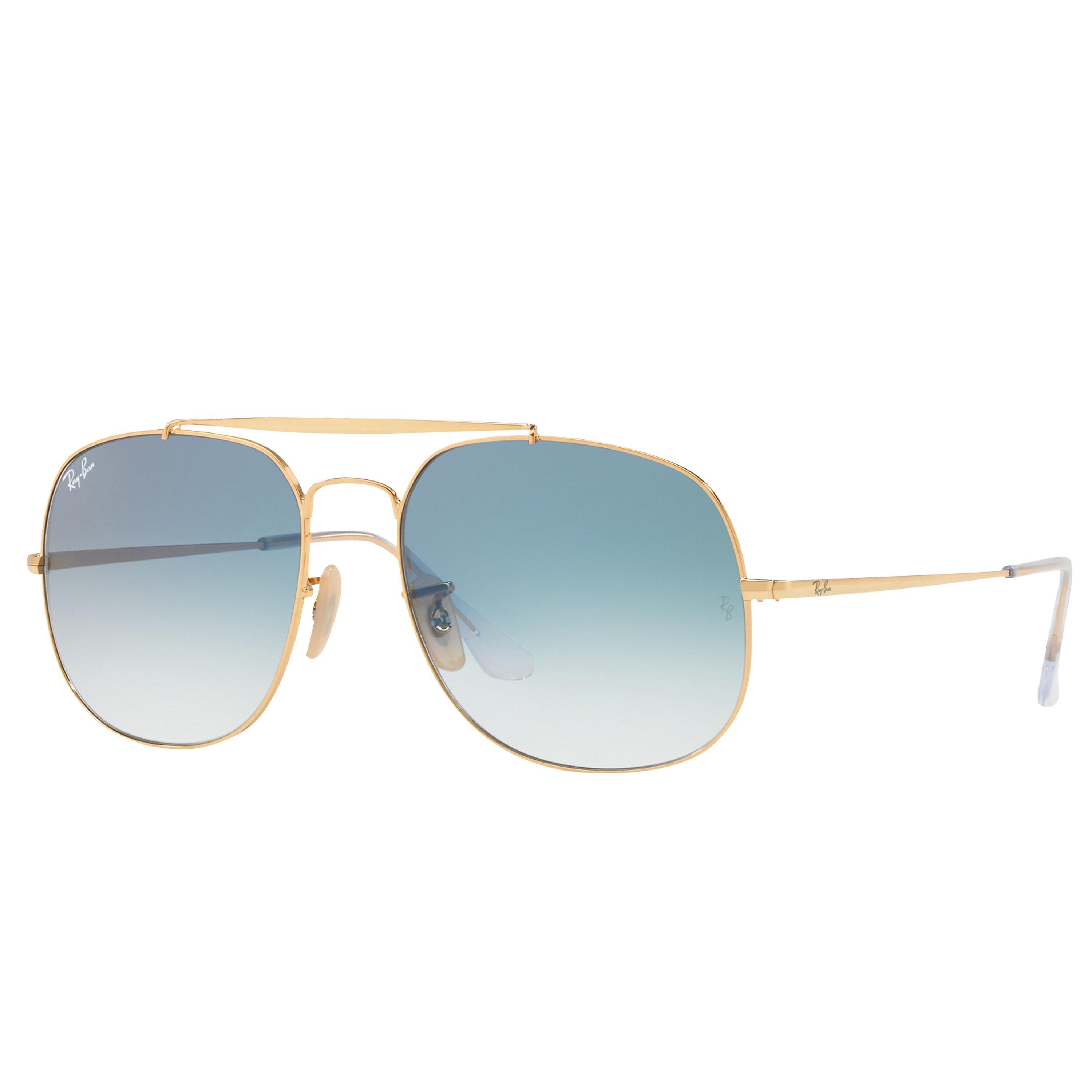 Ray-Ban RB3561 The General Square Sunglasses, Gold/Blue Gradient