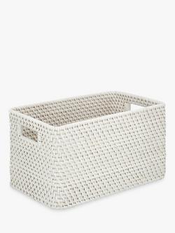 John Lewis Modern Country Rattan Basket, White