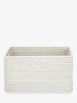 John Lewis Modern Country Rattan Basket - view 2, White