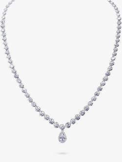 Ivory & Co. Limelight Graduating Cubic Zirconia Pave Necklace, Silver, Silver