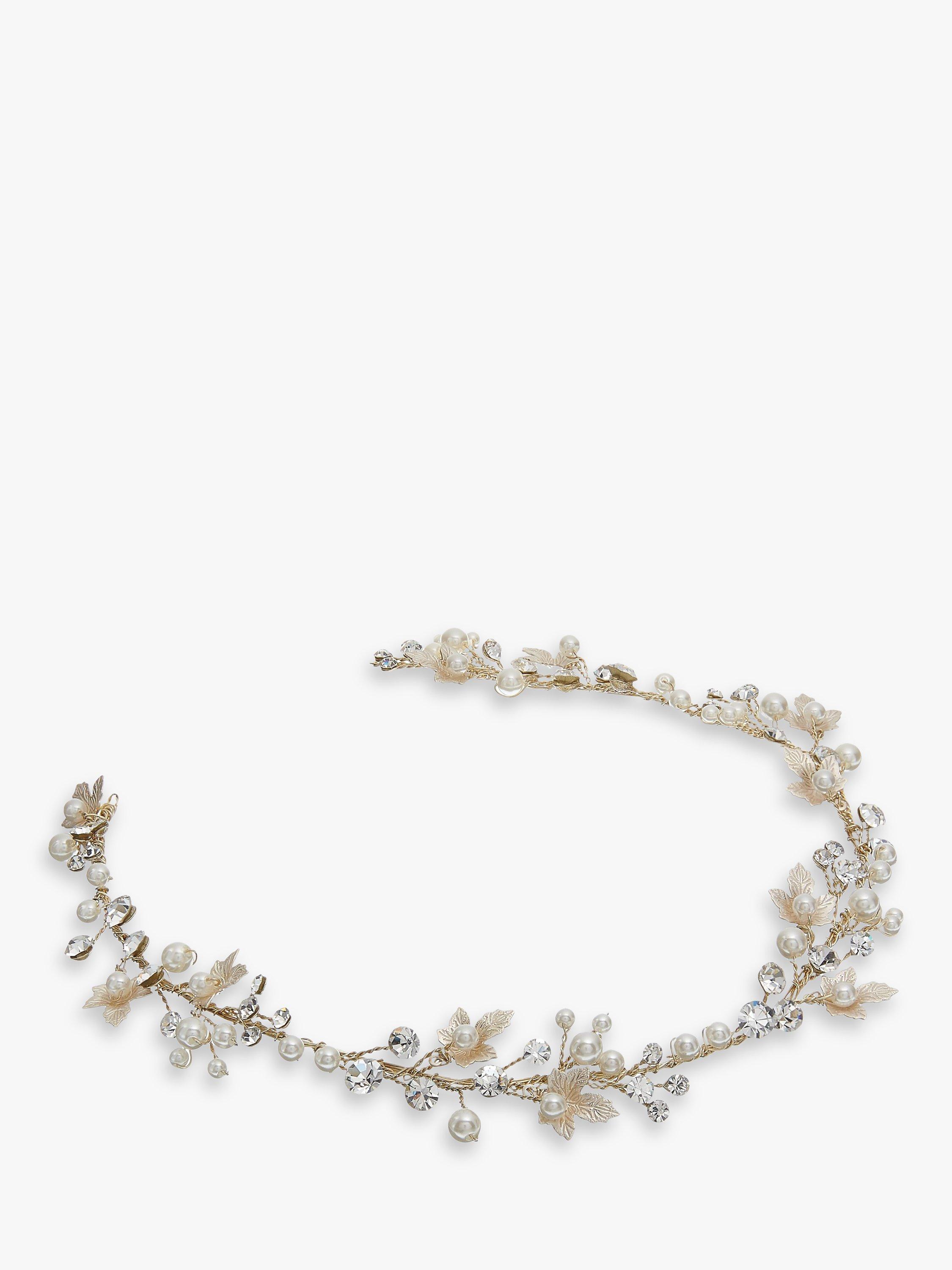 Ivory & Co. Maple Blossom Freshwater Pearl and Crystal Hair Vine, Gold