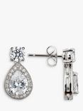 Ivory & Co. Limelight Teardrop Cubic Zirconia Pave Drop Earrings, Silver