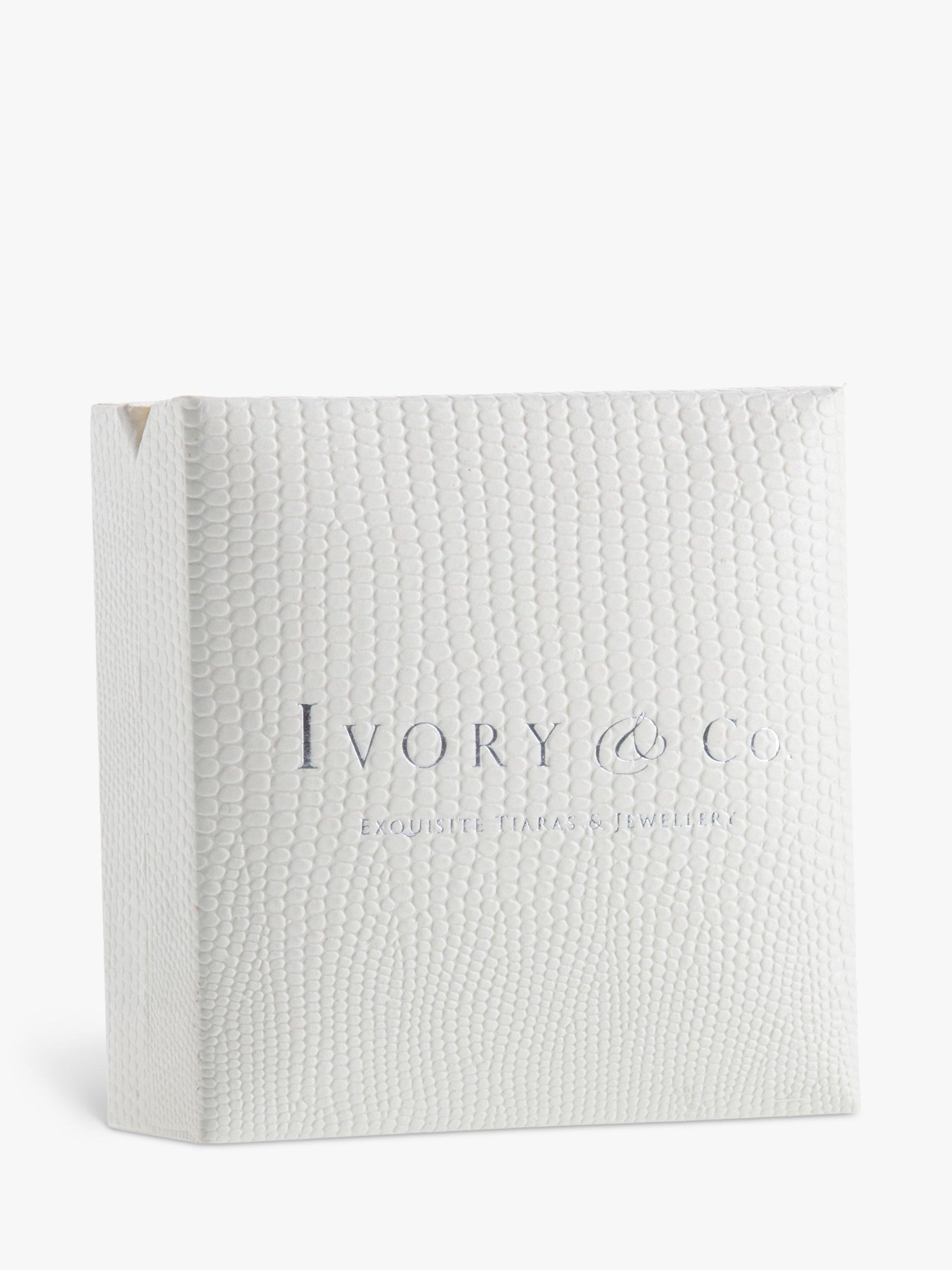 Product image 2 of 5, which shows Ivory & Co. Limelight Teardrop Cubic Zirconia Pave Drop Earrings, Silver
