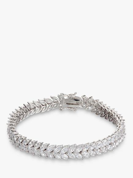 Ivory & Co. Icon Marquise Cubic Zirconia Bracelet, Silver, Silver