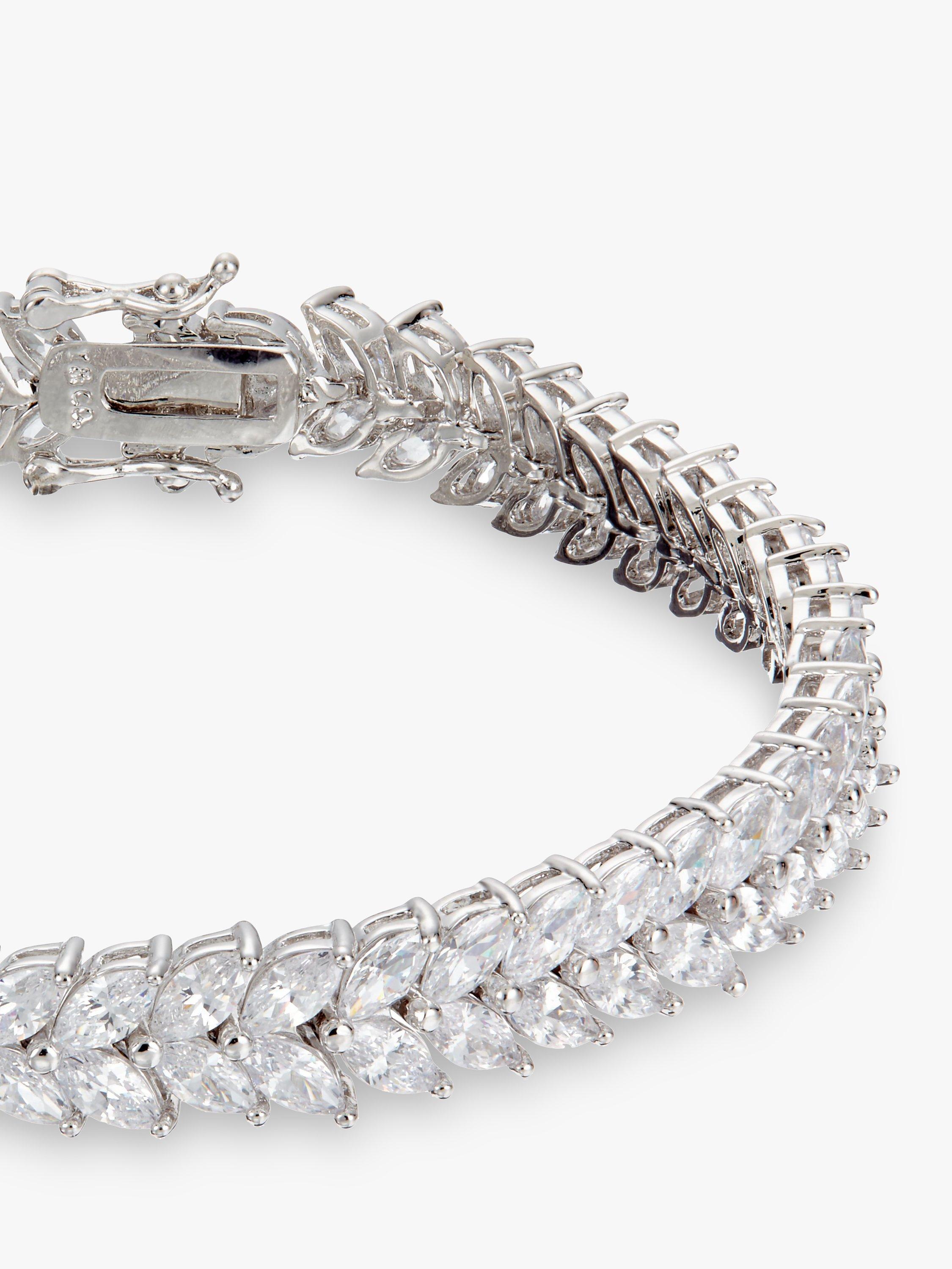 Product image 2 of 5, which shows Ivory & Co. Icon Marquise Cubic Zirconia Bracelet, Silver