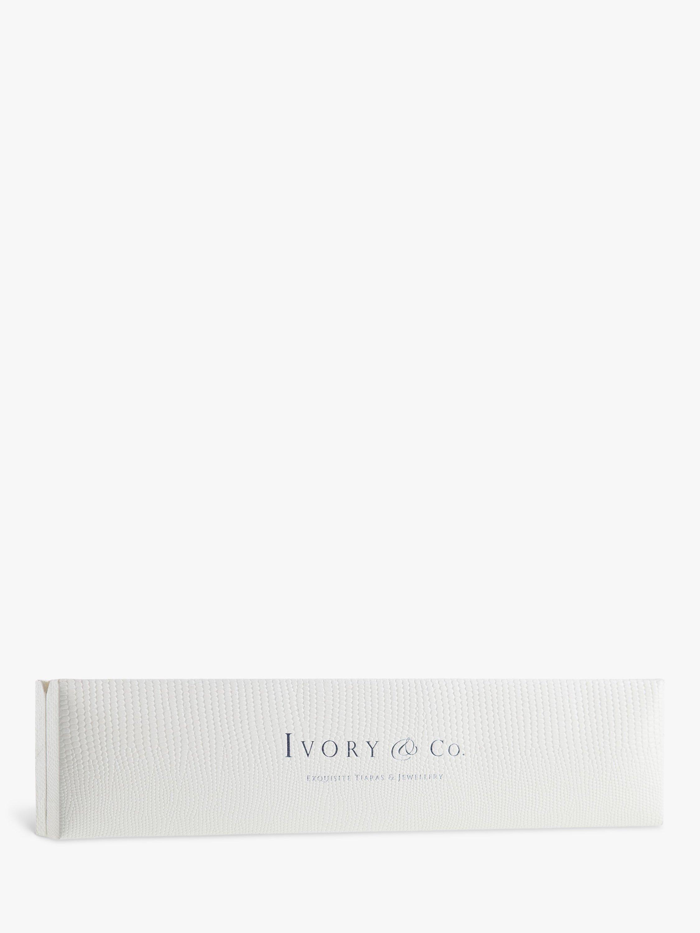 Product image 3 of 5, which shows Ivory & Co. Icon Marquise Cubic Zirconia Bracelet, Silver