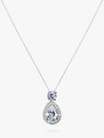 Ivory & Co. Limelight Teardrop Cubic Zirconia Pave Pendant Necklace, Silver