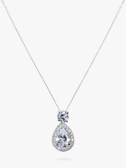 Ivory & Co. Limelight Teardrop Cubic Zirconia Pave Pendant Necklace, Silver, Silver
