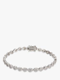 Ivory & Co. Aria Teardrop Cubic Zirconia Pave Tennis Bracelet, Silver, Silver