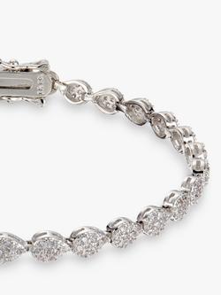 Ivory & Co. Aria Teardrop Cubic Zirconia Pave Tennis Bracelet, Silver - view 2, Silver
