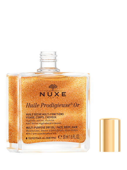 NUXE Huile Prodigieuse® Or Golden Shimmer Multi-Purpose Dry Oil for Face, Body and Hair, 