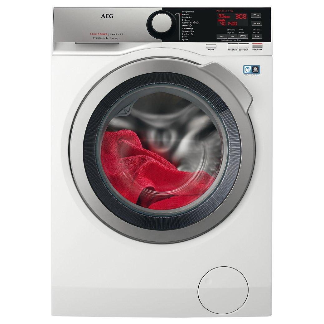 AEG ProSteam Technology L7FEE945R Freestanding Washing Machine, 9kg load, A+++ Energy Rating, 1400rpm, White