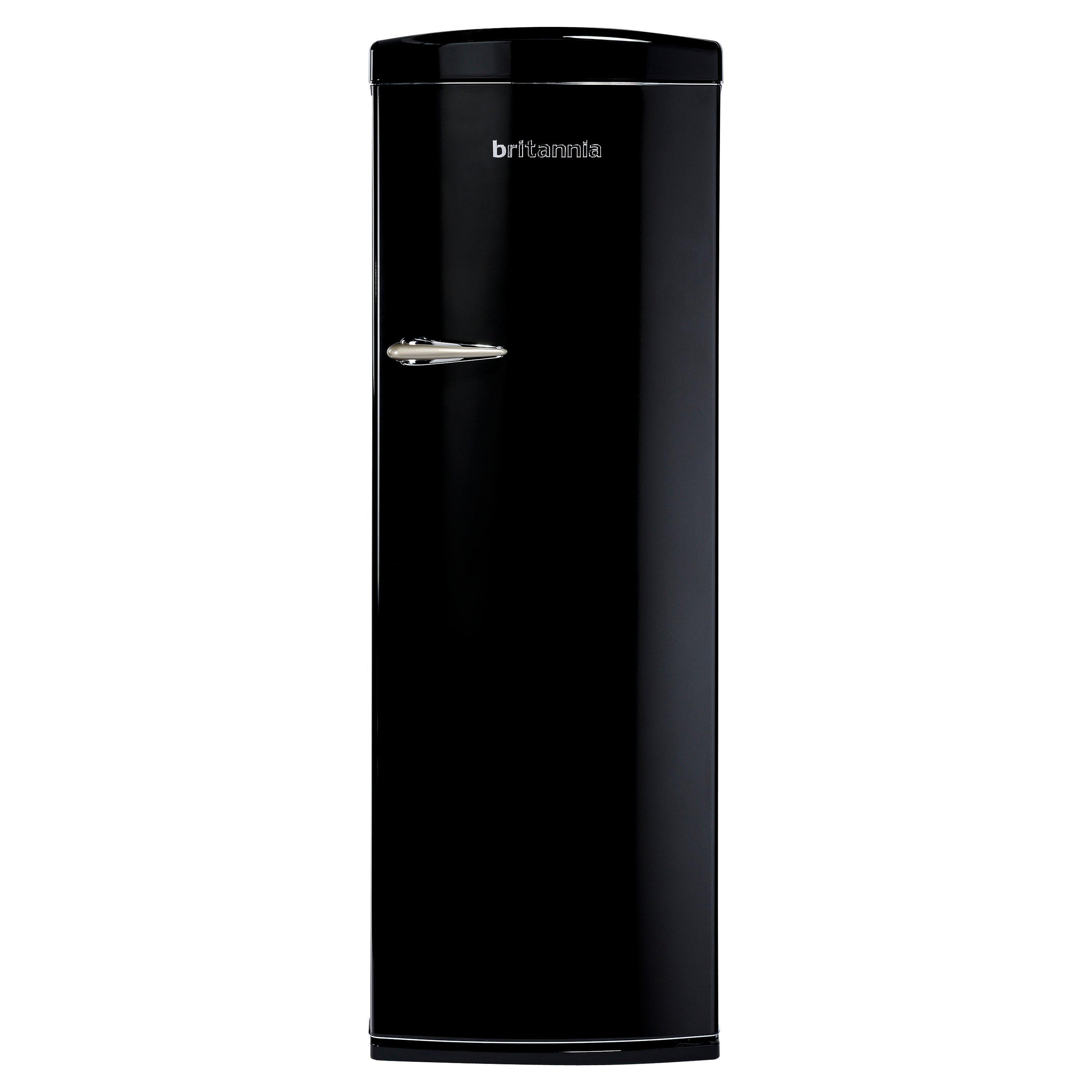 Britannia Breeze Retro Tall Fridge with Freezer Compartment, A+ Energy Rating, 60cm Wide, Black
