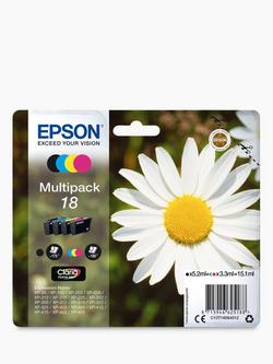 Epson Daisy 18 Inkjet Printer Cartridge Multipack, Pack of 4, Multi
