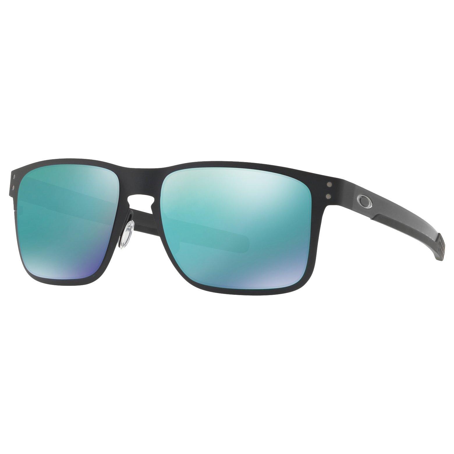 Oakley OO4123 Men's Holbrook Metal Square Sunglasses, Matte Black/Mirror Green