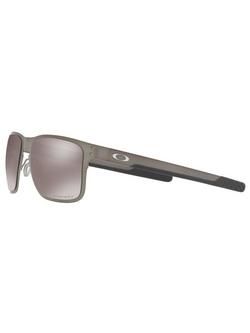 Oakley OO4123 Men's Holbrook Prizm Polarised Metal Square Sunglasses - view 2, Matte Grey/Mirror Beige