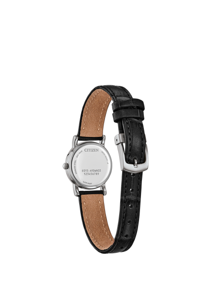 Citizen EW1270-06A Women's Date Leather Strap Watch, Black/White - view 2, Black/White
