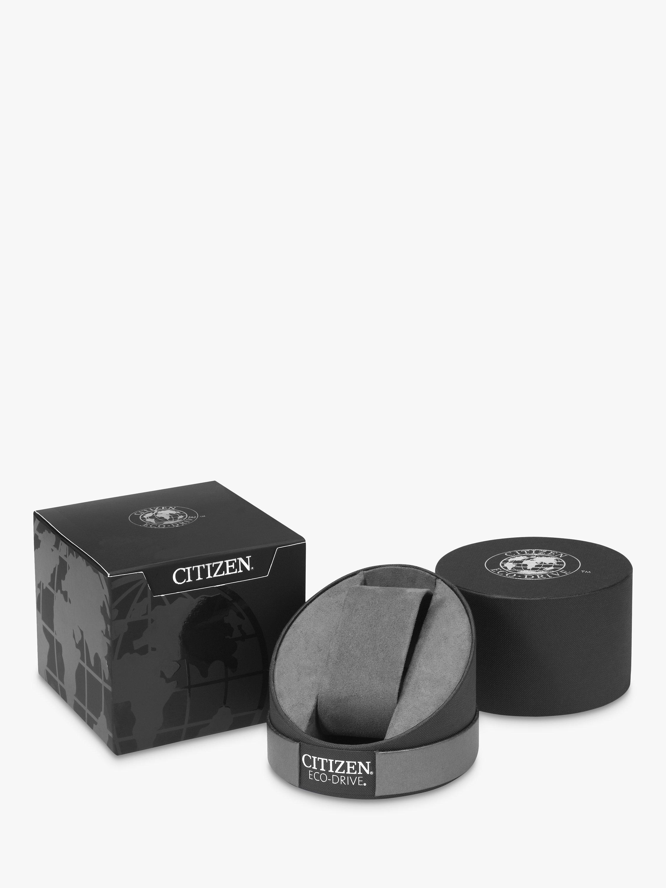 Product image 4 of 7, which shows Citizen EW1270-06A Women's Date Leather Strap Watch, Black/White