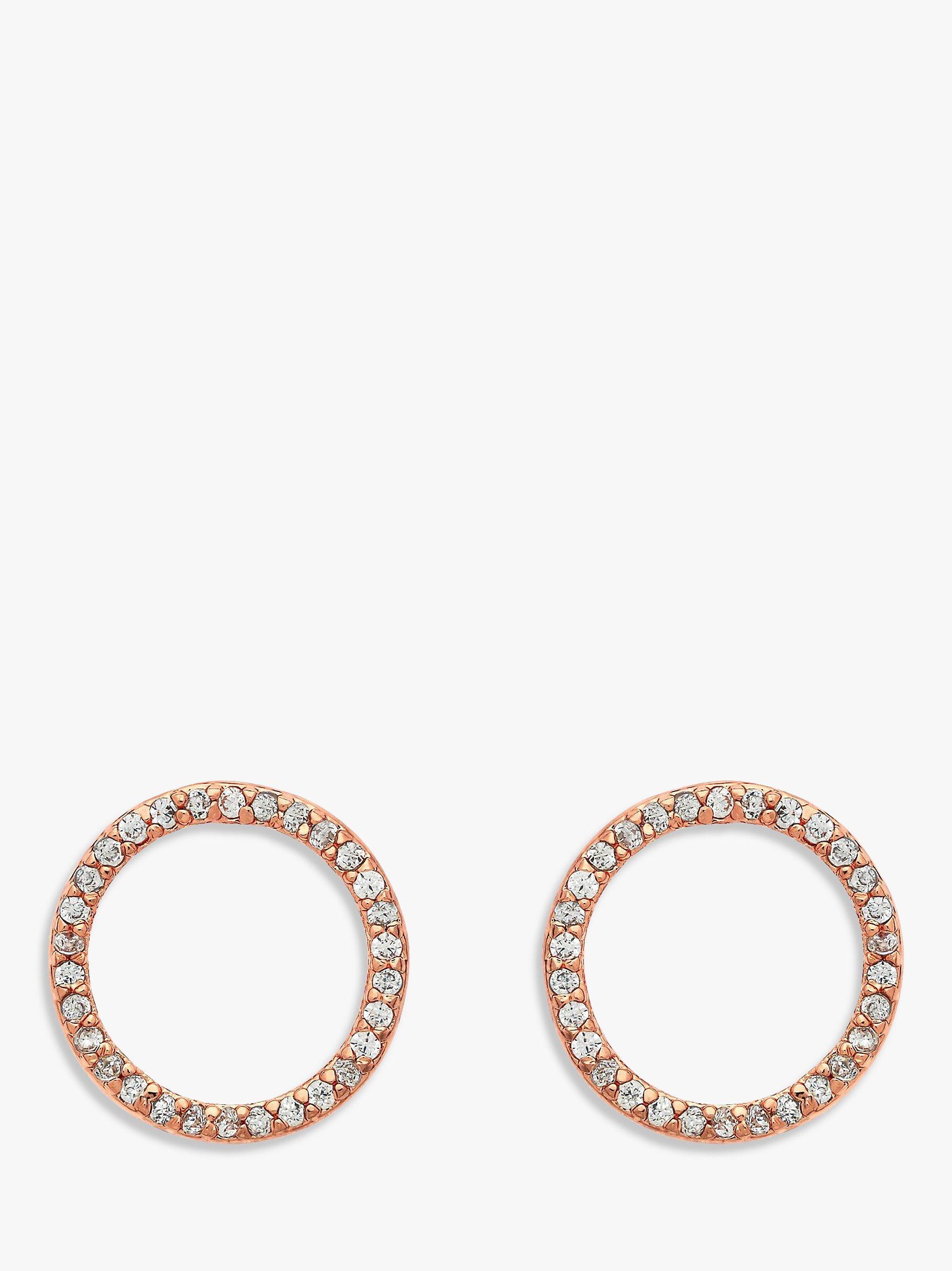 Melissa Odabash Crystal Circle Stud Earrings, Rose Gold