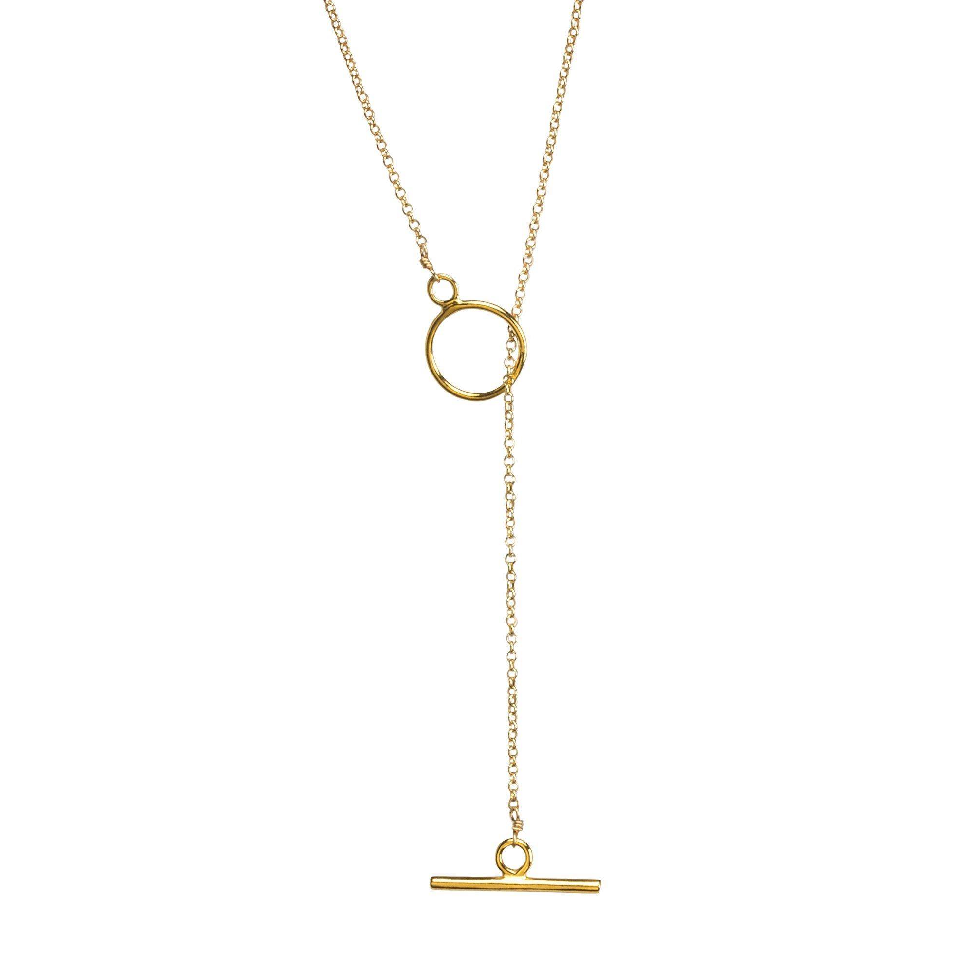 Dogeared Karma Open Toggle Necklace, Gold