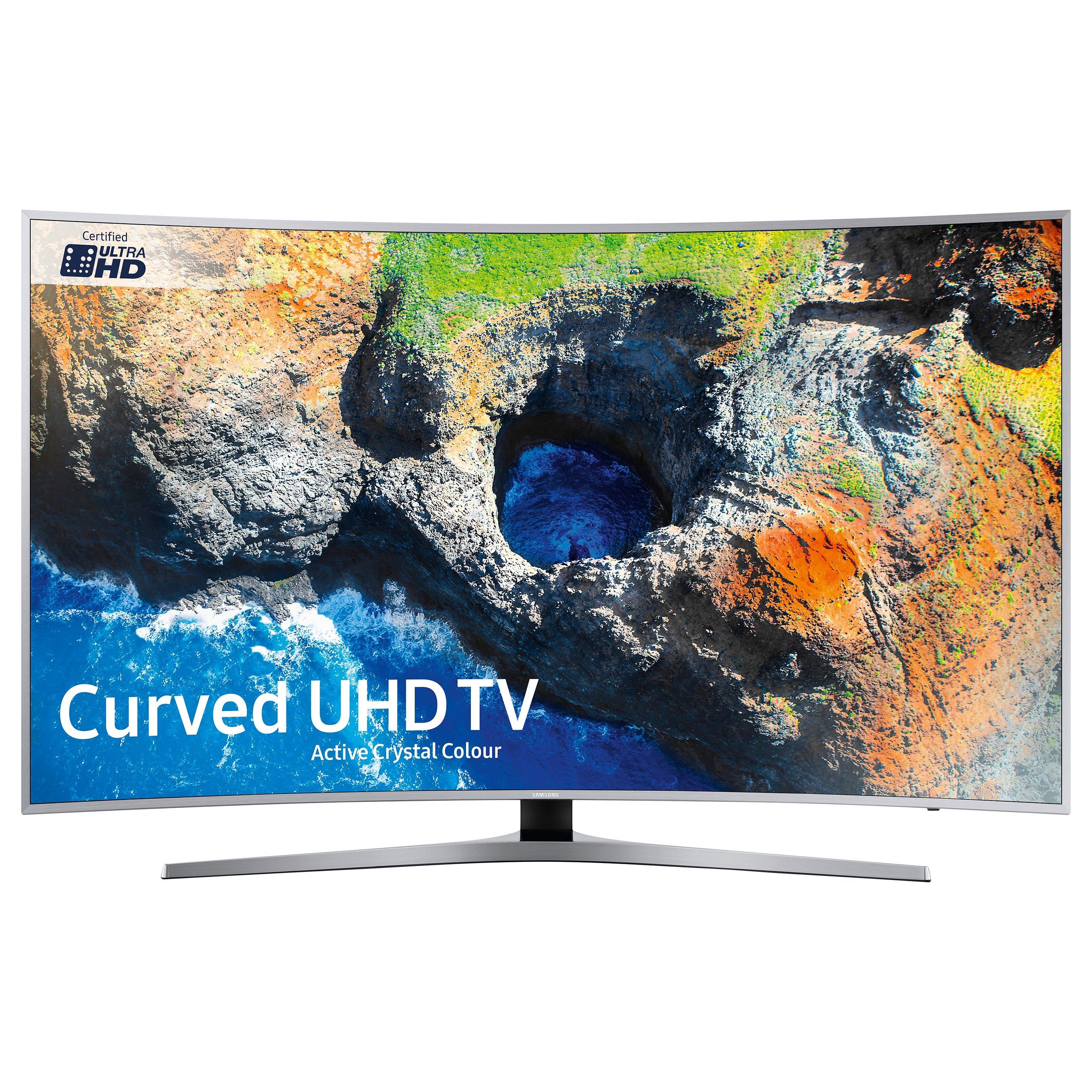 Samsung UE65MU6500 Curved HDR 4K Ultra HD Smart TV, 65" with TVPlus/Freesat HD & Active Crystal Colour, Ultra HD Certified, Silver